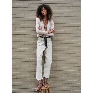 • fp corduroy cream dad jeans •